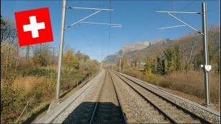 4K Führerstandsmitfahrt Chur  Sargans  Rheintal Schweiz Rhinevalley Switzerland Cabride Heididorf [upl. by Akcirahs]