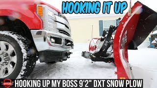 How To Hook Up A Snow Plow  Connecting My BOSS DXT Snow Plow To My Truck [upl. by Ardnik]