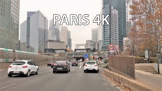 Paris 4K  Skyscraper District Drive  La Defense [upl. by Intirb]