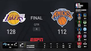 Los Angeles Lakers  New York Knicks ESPN Live Scoreboard [upl. by Sylirama147]