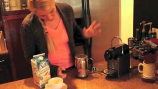 Nespresso Aeroccino Plus Frother Review Frothing Almond Milk [upl. by Tarfe]