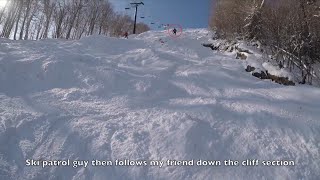 Ski Patrol Worker Follows Me Down the Cliff Line of Conclusion at Killington Mountain Vt [upl. by Innes]