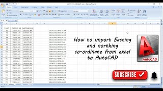 How to import Easting and Northing Coordinates from Excel to AutoCAD [upl. by Handal88]