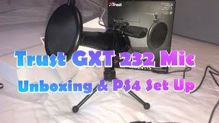 Unboxing and set up TRUST GXT 232 MANTIS USB MICROPHONE PS4 Set up [upl. by Theresa105]