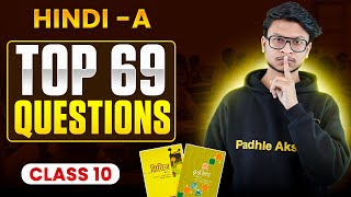 Class 10 TOP 69 QUESTIONS HindiA 1 Shot🔥 Class 10th [upl. by Llerrut]