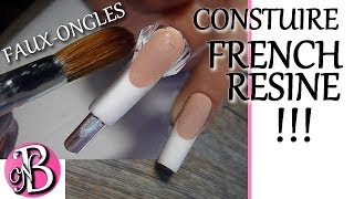 FAUX ONGLES FRENCH  Résine acrylique construction rapide [upl. by Ymereg303]