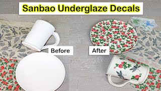 How To Apply Sanbao Ceramic Underglaze Decals [upl. by Territus372]