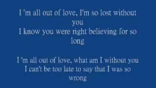 All out of love  Air Supply With Lyrics [upl. by Anitak564]