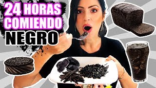 24 HORAS COMIENDO NEGRO  RETO SandraCiresArt  All Day Eating Black Food Challenge [upl. by Wina]