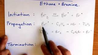 Free Radical Substitution Ethane and bromine [upl. by Nylisoj394]