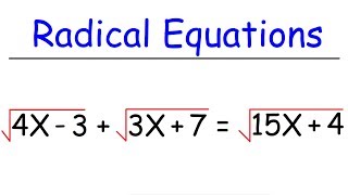 Radical Equations [upl. by Zoa]