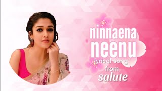 ninnaena song from salutelyrical [upl. by Ahseikram]