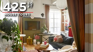 House Tours A Colorful Transformed 425 Sq Ft Studio Apartment in Brooklyn NY [upl. by Osicnarf722]