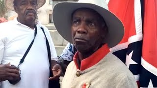 Black Confederate flag supporter defends beliefs [upl. by Aisac]