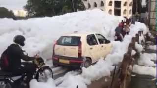 Foam Lake of Bengaluru  Bellandur Lake  Himalaya Effect [upl. by Bouldon57]