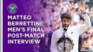 Matteo Berrettini Mens Final PostMatch Interview  Wimbledon 2021 [upl. by Eciral]