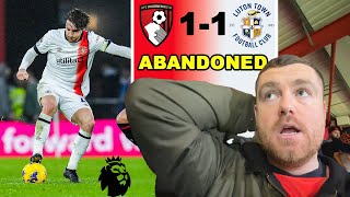 Tom Lockyer CONCERNS as Bournemouth vs Luton ABANDONED [upl. by Ycnan]