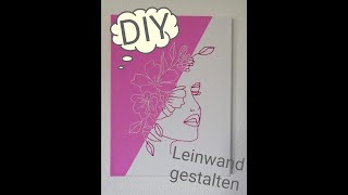 DIY Leinwand  Bestickte Leinwand  embroidered canvas [upl. by Cacilie139]