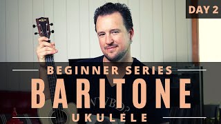 Baritone Ukulele Beginner Series  Day 2  Tutorial  Chords  Play Along [upl. by Sonahpets14]