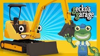 Mini Diggers For Children  Geckos Garage  Construction Truck Cartoons [upl. by Swinton]