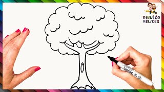 como dibujar un ARBOL facil para niños [upl. by Nahgeem]