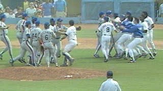 Pedro Guerrero hurls bat near Cone benches empty [upl. by Yelnet]