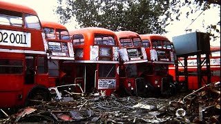 London buses being scrapped at Wombwell Diesels 197980 [upl. by Nylsor]