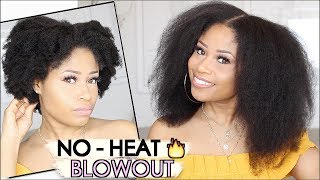 EASY NOHEAT BLOWOUT on Natural Hair  howto [upl. by Eenaej]