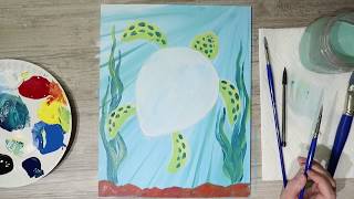 Easy amp Fun Sea Turtle Tutorial for Kids [upl. by Ynad]